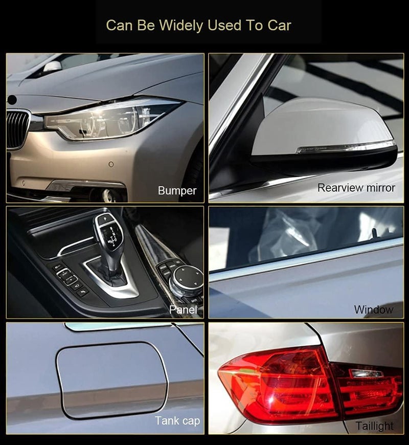 fangfei 12 by 48 inches Self Adhesive Auto Car Tint Headlight Taillight Fog Light Vinyl Smoke Film Sheet Sticker Cover (Transparent) - Image 2